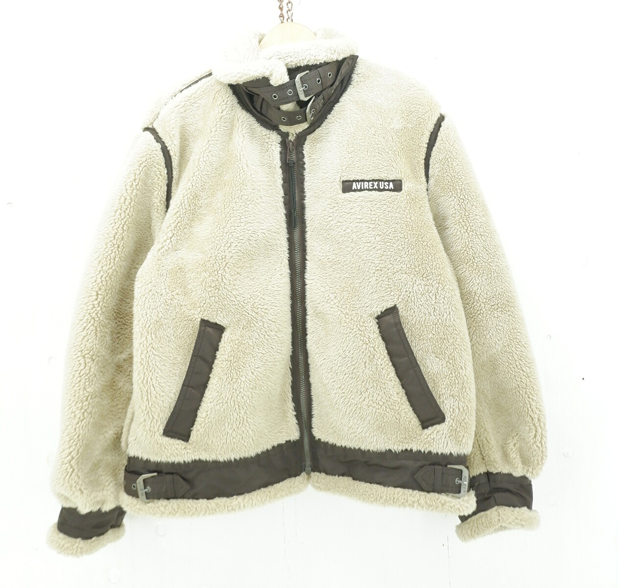 AVIREX RETRO BOA B-3 JACKET size：XL アヴィレックス レトロ ボア ジャケット フリース フライトジャケット アウター ベージュ 783-2252043