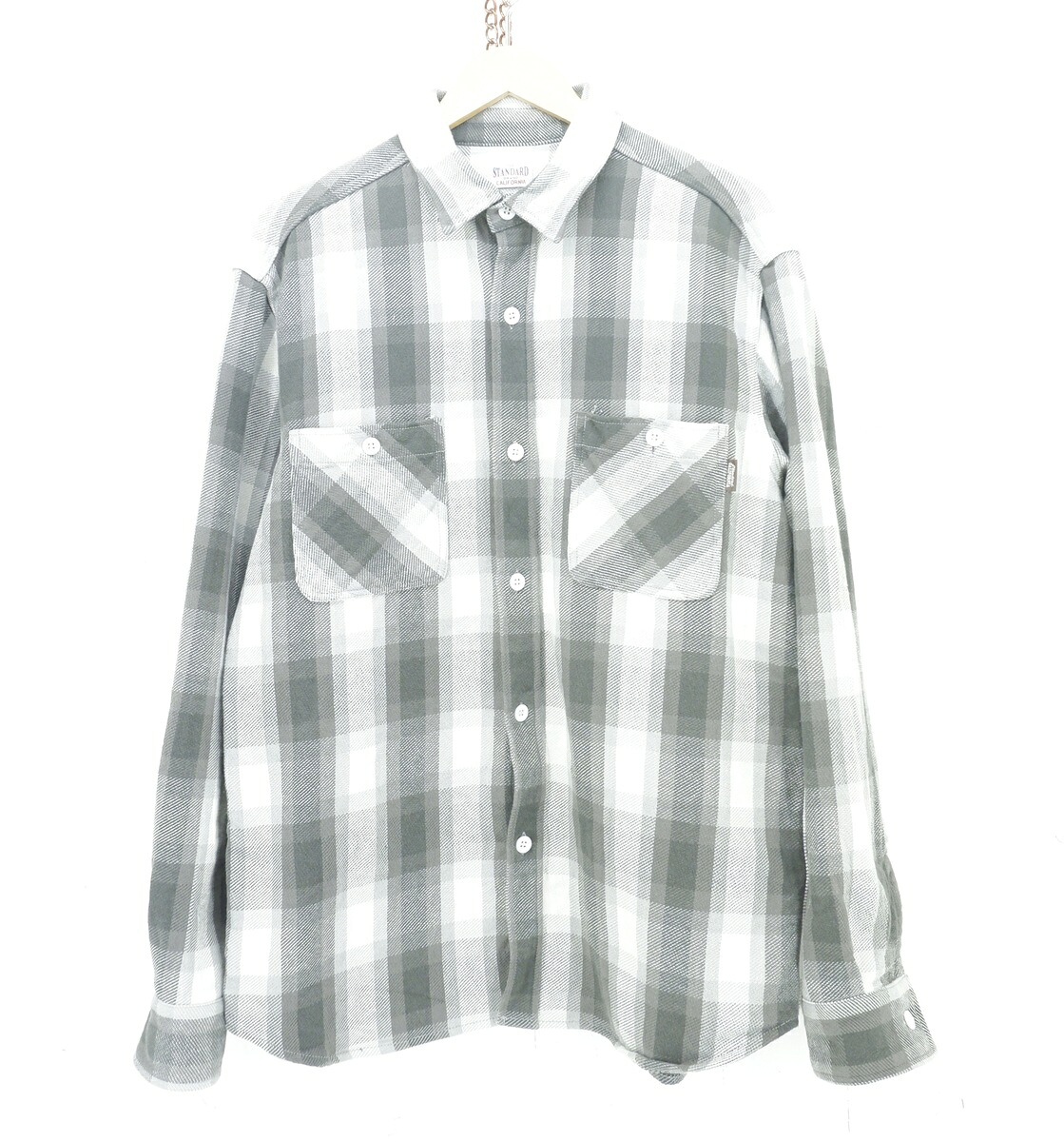 STANDARD CALIFORNIA L/S SD HEAVY FLANNEL CHECK SHIRT size：XL スタンダードカリフォルニア ヘヴィ フランネル チェックシャツ 長袖シャツ ボタンシャツ チャコール Made in Japan