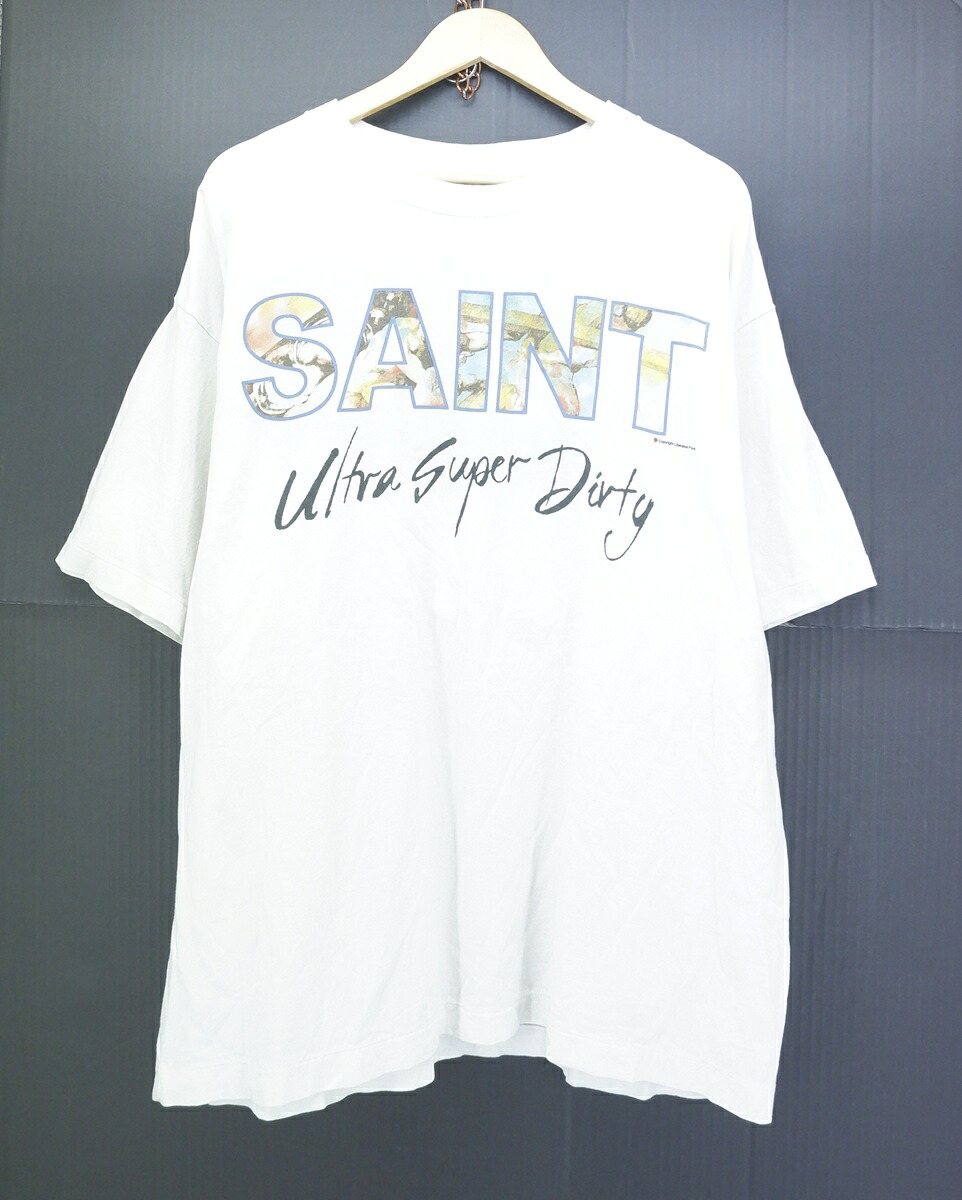 SAINT MICHAEL 25SS S/S SUPER DIRTY Tee size：XL セントマイケル スーパーダーティ プリント 半袖Tシャツ ホワイト SM-HR8-0000-025 Made in Japan