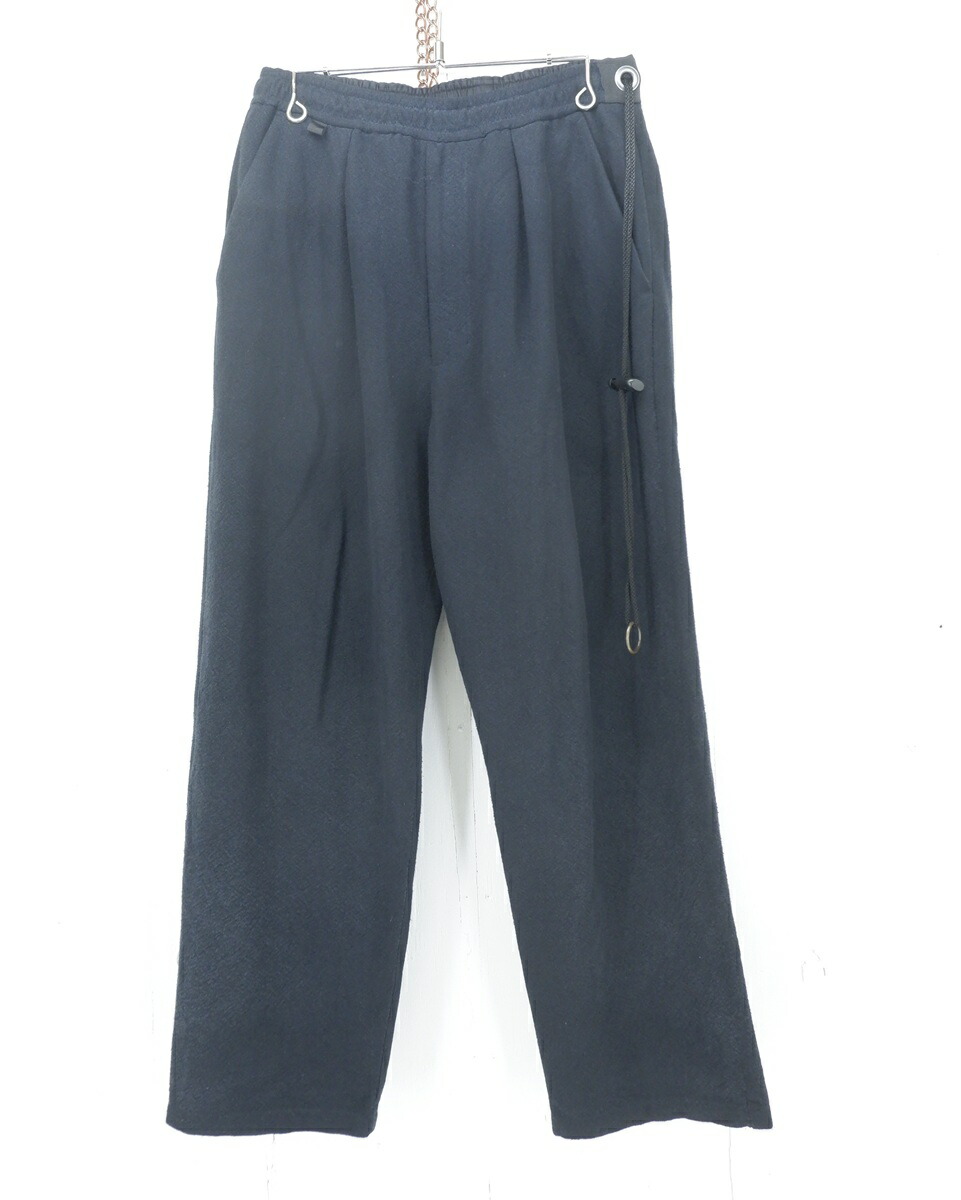 barbell object 25SS MAT WIDE PANTS size：1 バーベルオブジェクト マット ワイドパンツ ドローストリング スラックス パンツ ボトムス ブラック bo-04p07 Made in Japan
