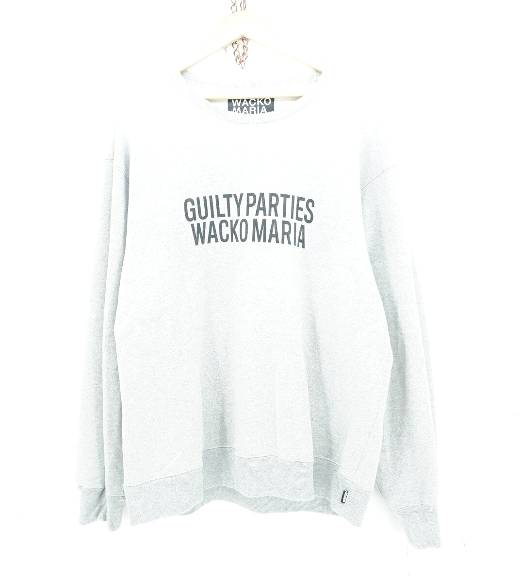 【値下げしました】WACKO MARIA PRINT PULLOVER SWEAT size:L ワコマリア プリント プルオーバー スウェット トレーナー グレー Made in Japan|浪漫遊 店