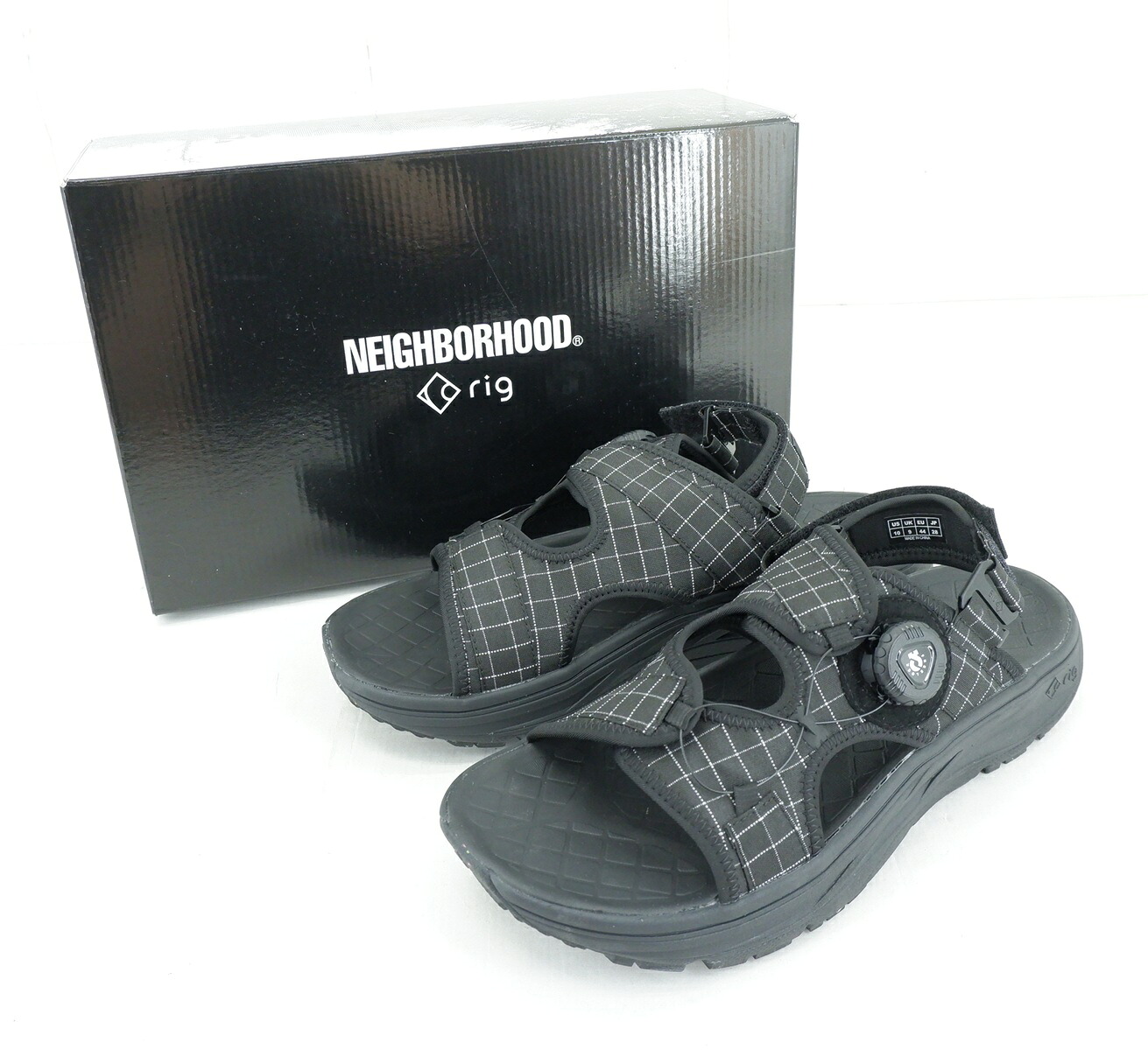 NEIGHBORHOOD × RIG FOOTWEAR 26SS REFLECTIVE SANDAL size:28cm ネイバーフッド リグ フットウェア コラボ リフレクティブサンダル シューズ 靴 ブラック 26152RFN-FW02|浪漫遊 店