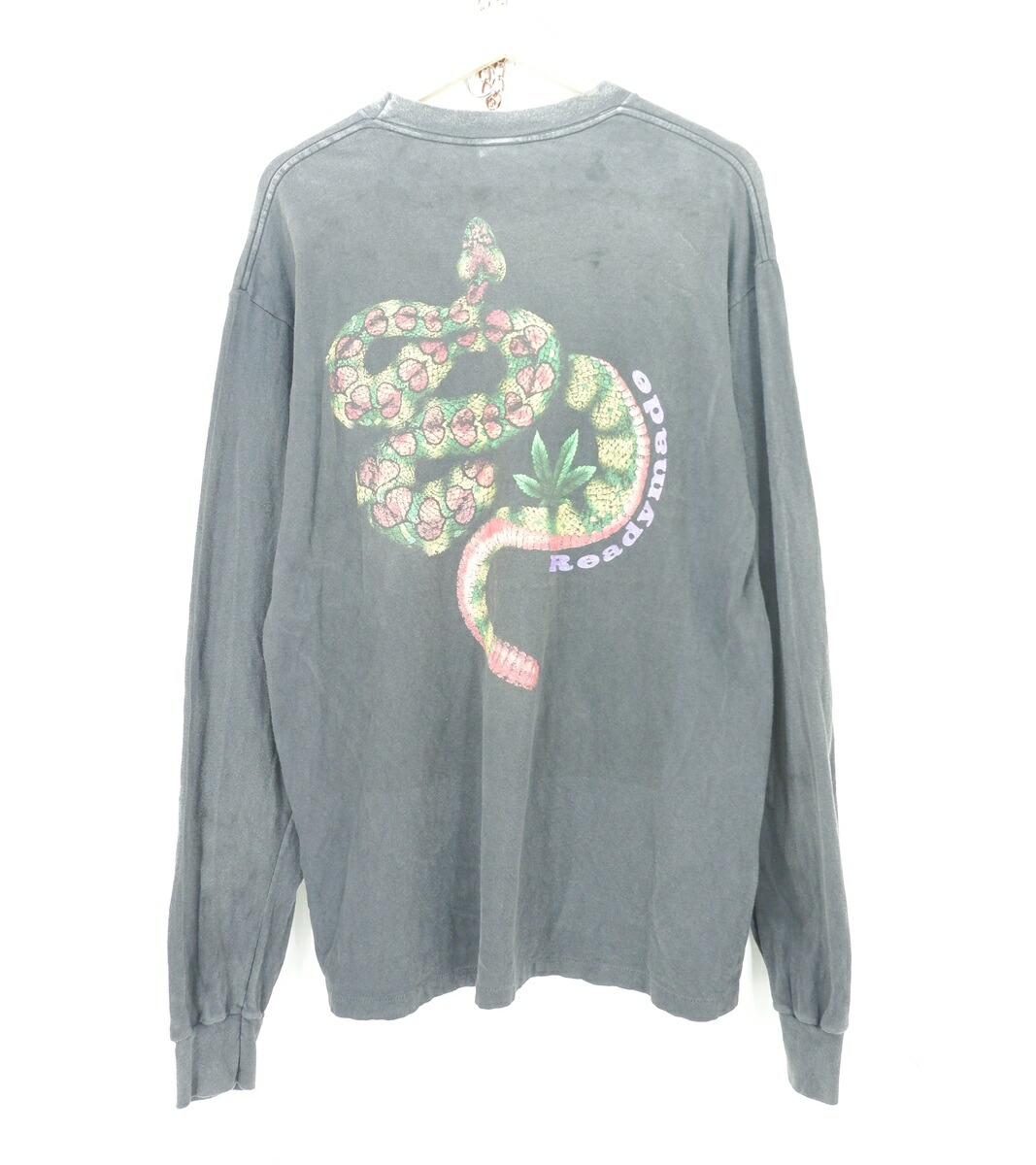READYMADE 24AW L/S SNAKE Tee size：L 小母さんお手伝いさん 長蛇 刷り上げる 長袖プルオーバー ロンT ヴィンテージ産業 黒いこと RE-CO-BK-00-00-282 Made インチ Japan