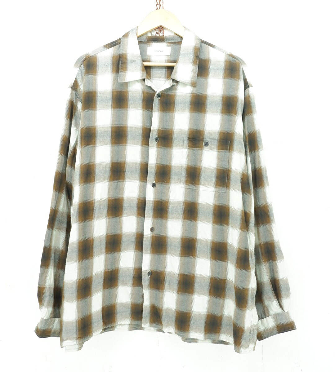 marka 23AW L/S ORGANIC COTTON CUPRA CHECK SHIRT size：3 目じるし オーガニックコットン クプラ 読み合わせるプルオーバー 長袖プルオーバー 名取り草プルオーバー 赤銅色 M23D-05SH01C Made インチ Japan