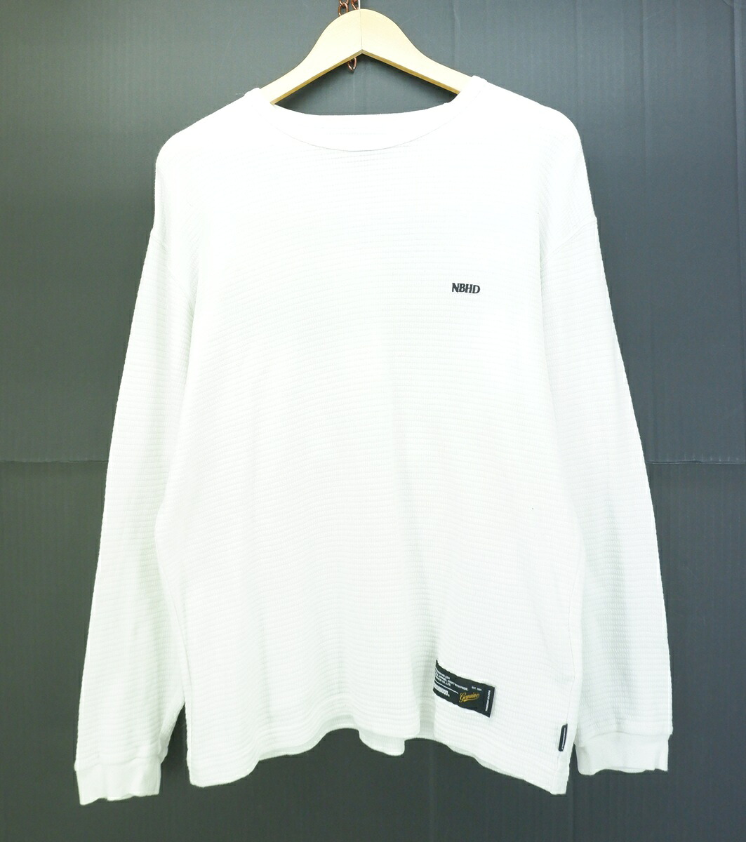 NEIGHBORHOOD 25AW L/S WAFFLE CREWNECK Tee size：M ネイバーフッド ワッフル クルーネック 長袖Tシャツ ロンT ホワイト 252FPNH-CSM12 Made in Japan｜浪漫遊　店