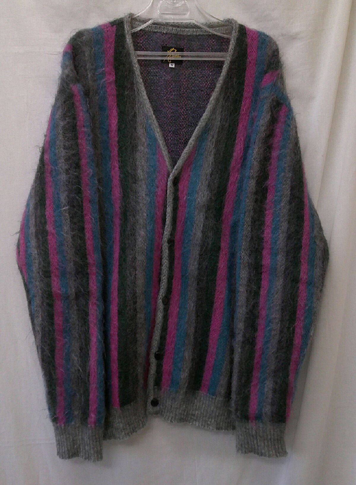 Needles×BEAMSニードルス ビームス別注 21AWStripe Mohair Cardigan縞模様柄 モヘヤカーディガンsize:M マルチ色合い 日本製
