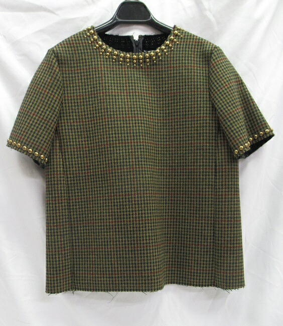 MAISON MARGIELA/メゾンマルジェラチェック柄　カットソー　半袖タグ付きトップス　SIZE:40 　未使用品｜浪漫遊　店