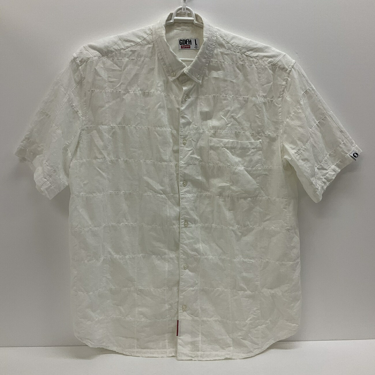 Supreme×GOODENOUGH シュプリーム×グッドイナフ Patchwork Madras S/S Shirt 半袖シャツ　SIZE：L　ホワイト
