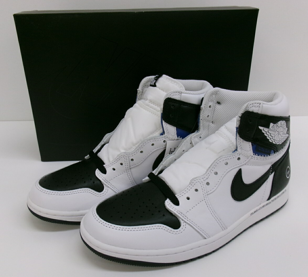 【中古】NIKE×UNION×FRAGMENT DESIGN AIR JORDAN 1 RETRO HIGH OG BLACK/WHITE II7282-100 SIZE:27.5cm 未使用品