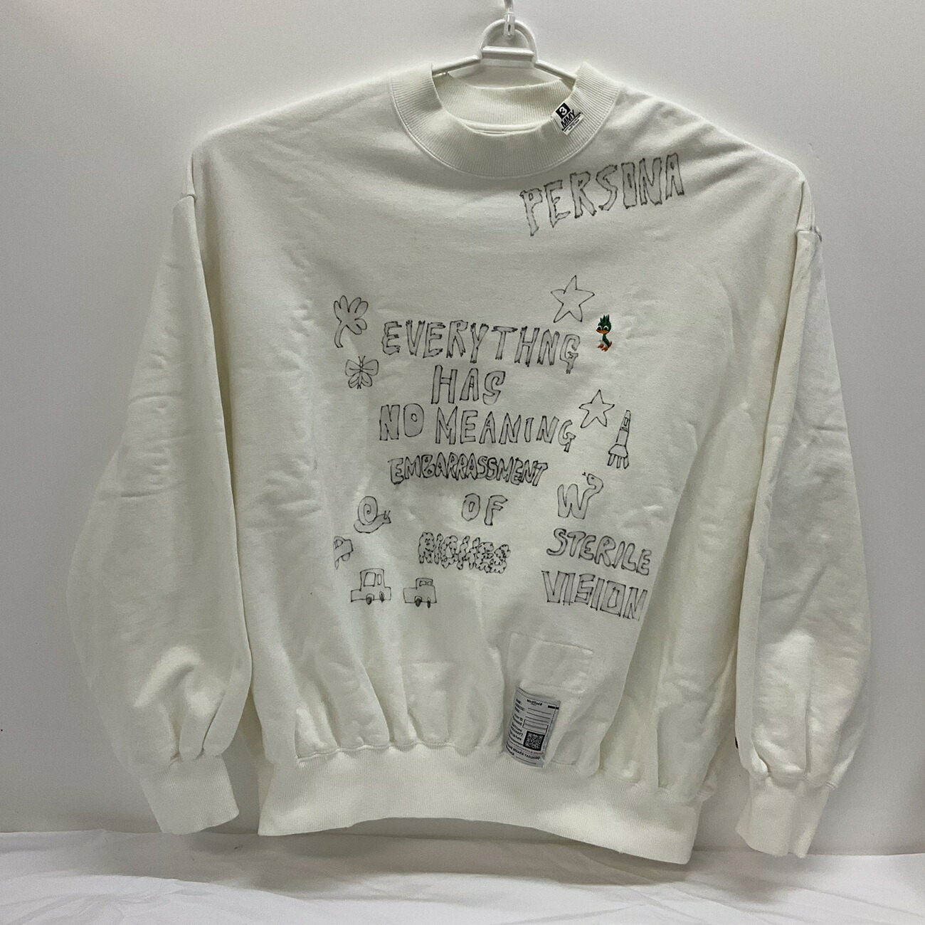 Maison MIHARA YASUHIRO / メゾン ミハラヤスヒロ Distressed Graffiti Print Sweatshirt K14PO742 SIZE:36 ホワイト 日本製|浪漫遊 店
