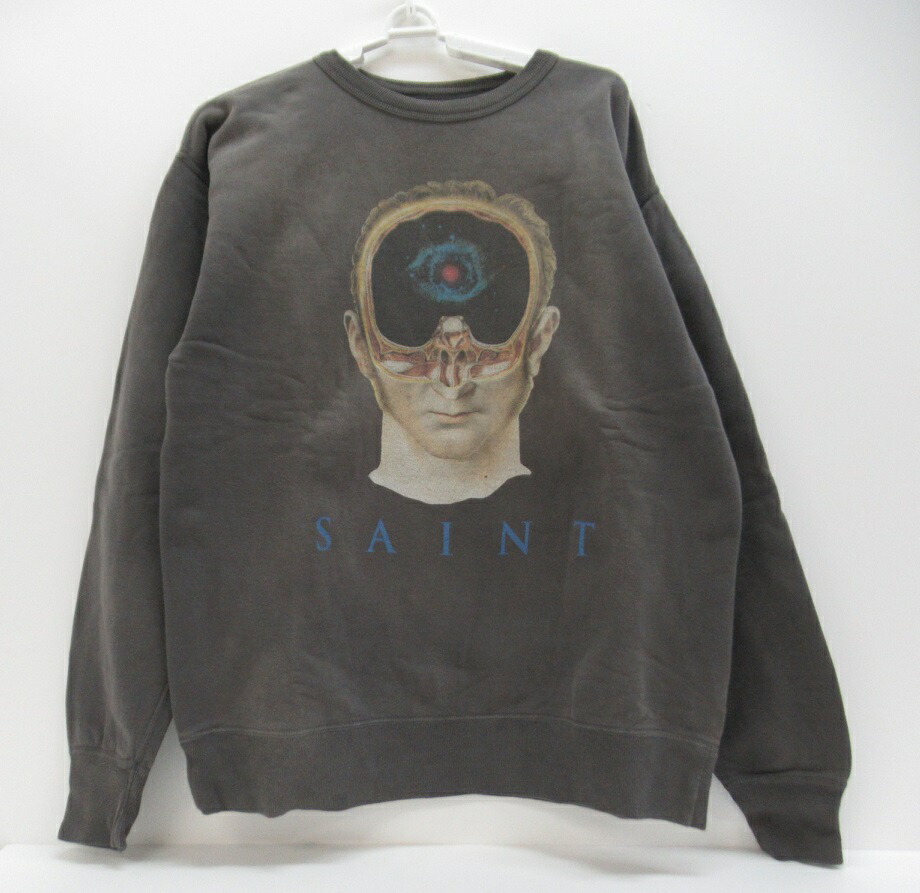 SAINT MICHAEL/セントマイケル22AW CRW SWT FACE労働者の一団のど首 汗水 黒いことSM-A22-0000-016 SIZE:L