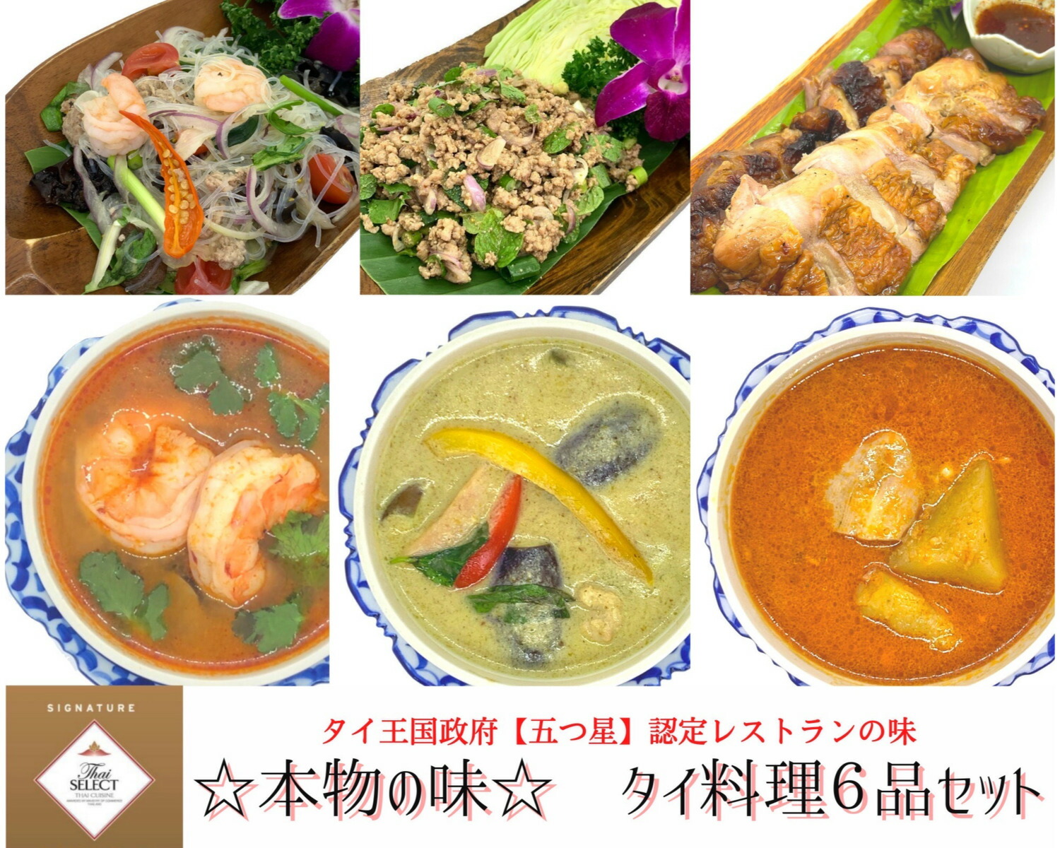 タイ料理 セット 6種 エスニック料理 母の日トムヤムクン グリーンカレー タイカレー 高級冷凍食品 絶品 冷凍 お取り寄せグルメ セット 冷凍おかずセット お惣菜セット 内祝い 肉料理 レトルト おいしい 美味しい ギフトセット マッサマンカレー ヤムウンセン 送料無料