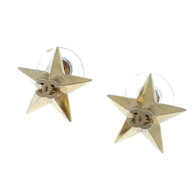 楽天市場 中古 シャネル Chanel ココマーク スターモチーフ 星 ピアス Gp ゴールド色 A17c 新入荷 Ch0661 ブランドrebornのロンド