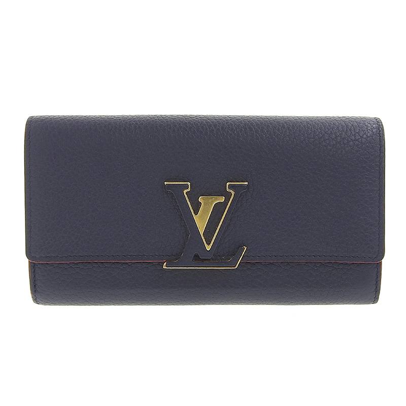 【美品】ルイヴィトン トリヨン ポルトフォイユ カプシーヌ 長財布 ネイビー LOUIS VUITTON ルイヴィトン 財布 ポルトフォイユ・カプシーヌ