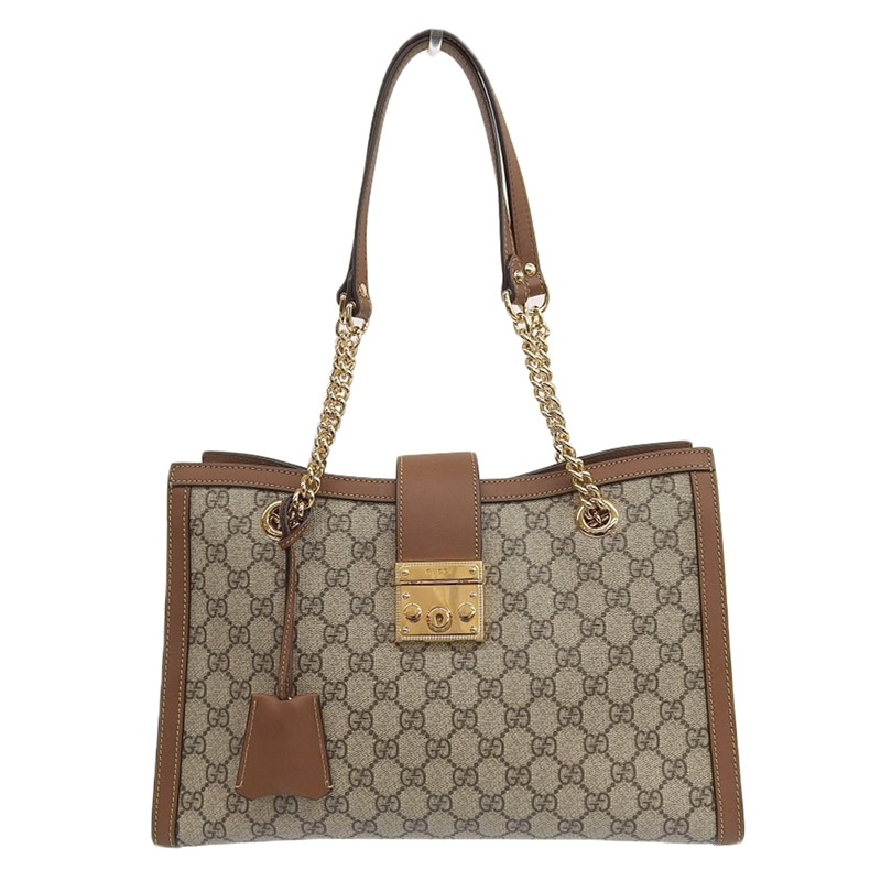 GUCCI グッチ オフィディア GGスプリーム ミディアム ショルダーバッグ PVC　レザー ベージュ モカブラウン 598125 GUCCI（グッチ） GGスプリーム オフィディア シェリーライン