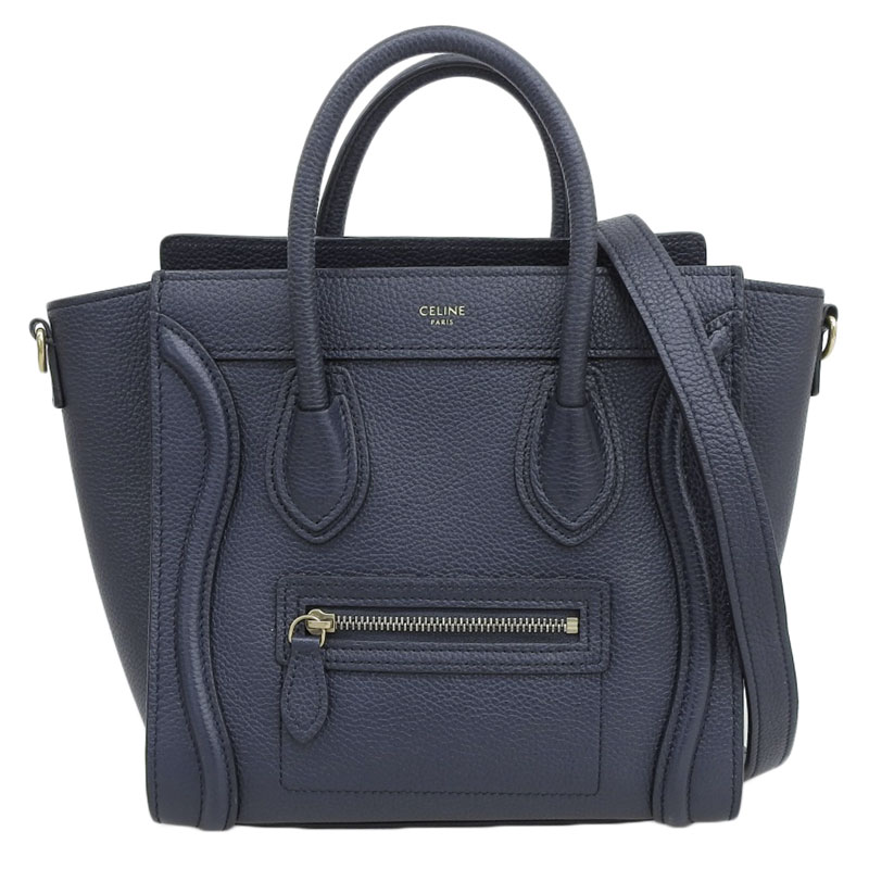 超美品【セリーヌ】ラゲージナノ CELINE - 美品☆ セリーヌ ラゲージ ナノ ネイビー レザー 2way