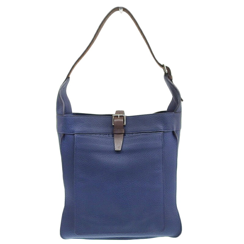 【中古】 エルメス HERMES マルワリPM ショルダーバッグ レザー ブルー/ブラウン □N刻印 2010年 新入荷 HE0958｜ブランドショップロンド