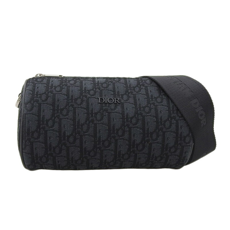 【中古】 ディオール CHRISTIAN DIOR オブリーク ショルダーバッグ オブリークキャンバス/レザー ブラック 1ROPO61YKY 新入荷 OB2198