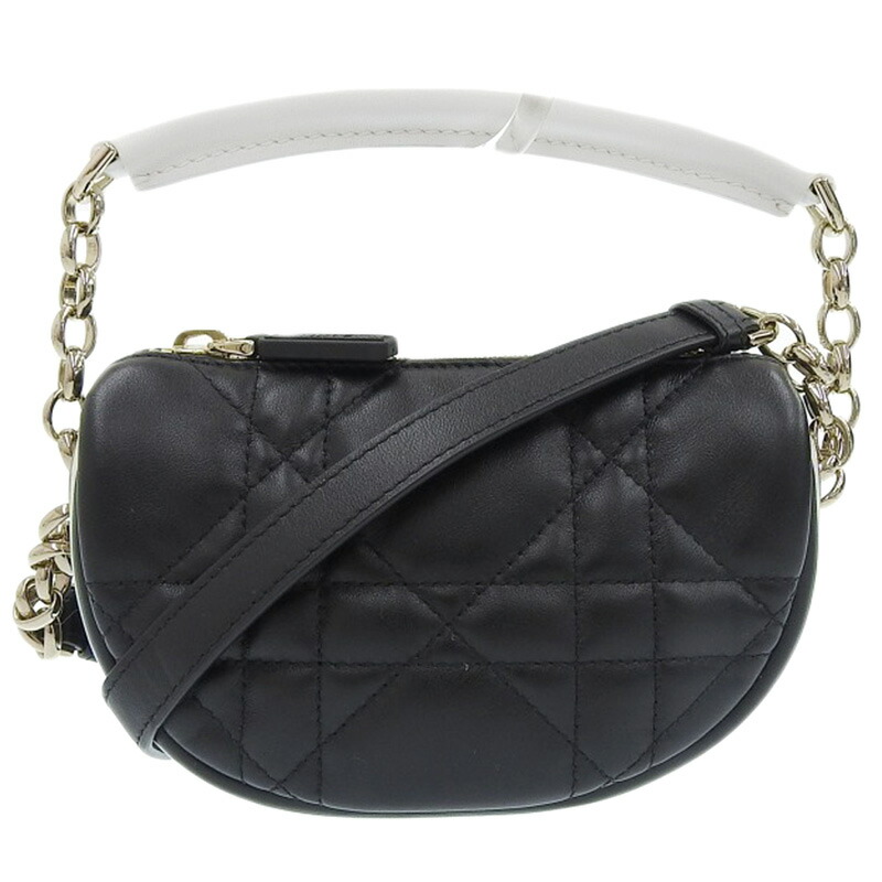 【中古】 ディオール CHRISTIAN DIOR ヴァイブ マイクロ カナージュ 2WAYバッグ ショルダーバッグ レザー ブラック S7200ONOA 美品 新入荷 OB2212