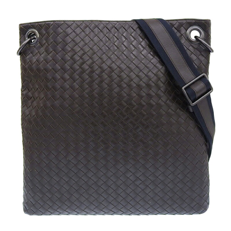 【中古】 ボッテガヴェネタ BOTTEGA VENETA イントレチャート ショルダーバッグ 斜め掛けショルダー レザー ブラウン V465C2078 新入荷 OB2321｜ブランドショップロンド