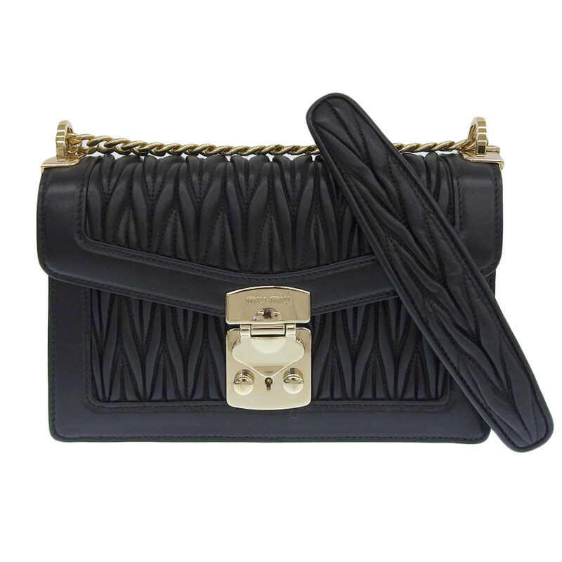 楽天市場】【美品】ミュウミュウ【MIUMIU】キルティングレザー