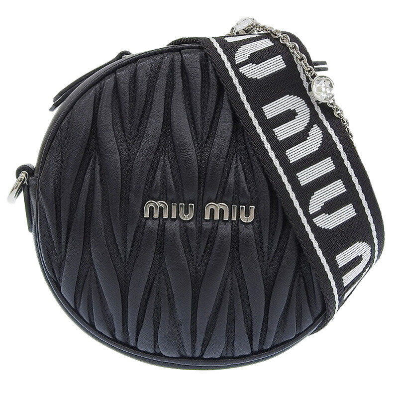 【新作】MIUMIU 普段使いに♪ ブラック ナッパミニポーチ ブラック ナッパレザー ポーチ | Miu Miu