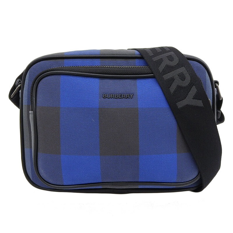 【中古】 バーバリー BURBERRY ショルダーバッグ 斜め掛けショルダー キャンバス レザー ブルー グレー 8050443 新入荷 OB2303 50,880円