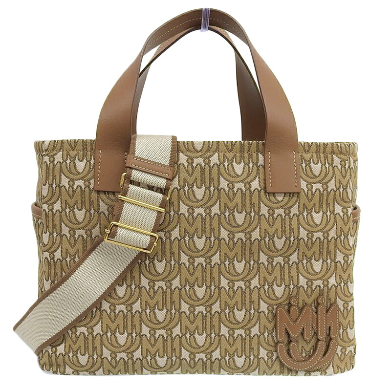 【中古】 ミュウミュウ MIUMIU 2WAYバッグハンドバッグ ショルダーバッグ キャンバス レザー ブラウン 5BG221 新入荷 OB2383｜ブランドショップロンド
