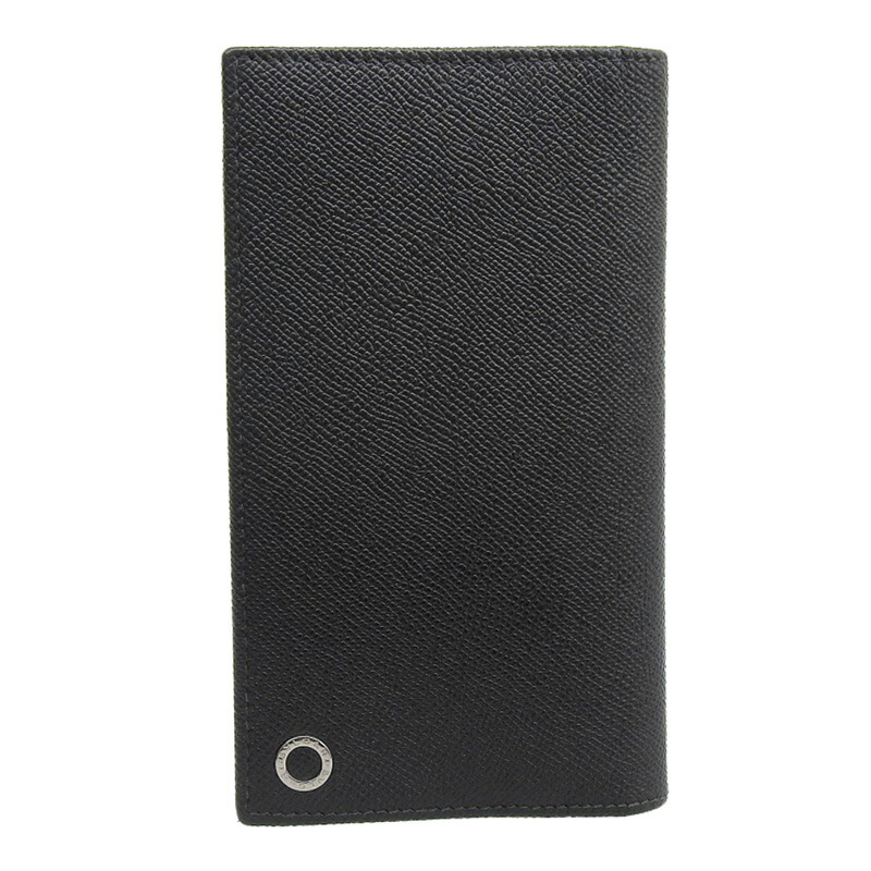 【中古】 ブルガリ BVLGARI ロングウォレット 長財布 レザー ブラック/グレー 新入荷 OBB0587