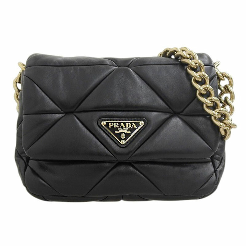 【中古】 プラダ PRADA 2WAYバッグ ショルダーバッグ レザー ブラック 1BD291 新入荷 OB2503