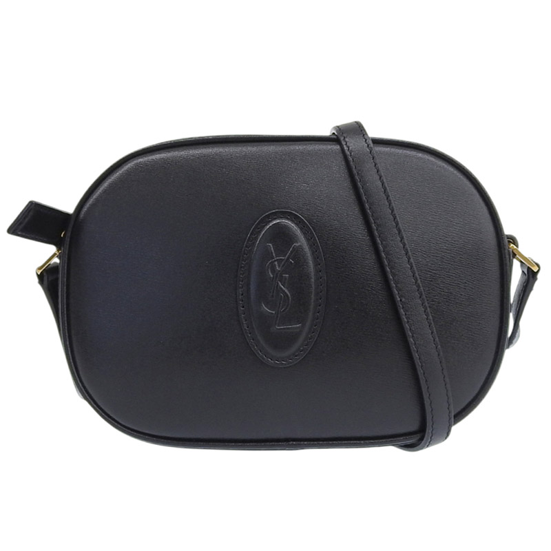 【中古】 サンローラン SAINT LAURENT カメラバッグ ショルダーバッグ レザー ブラック 582673 新入荷 OB2554