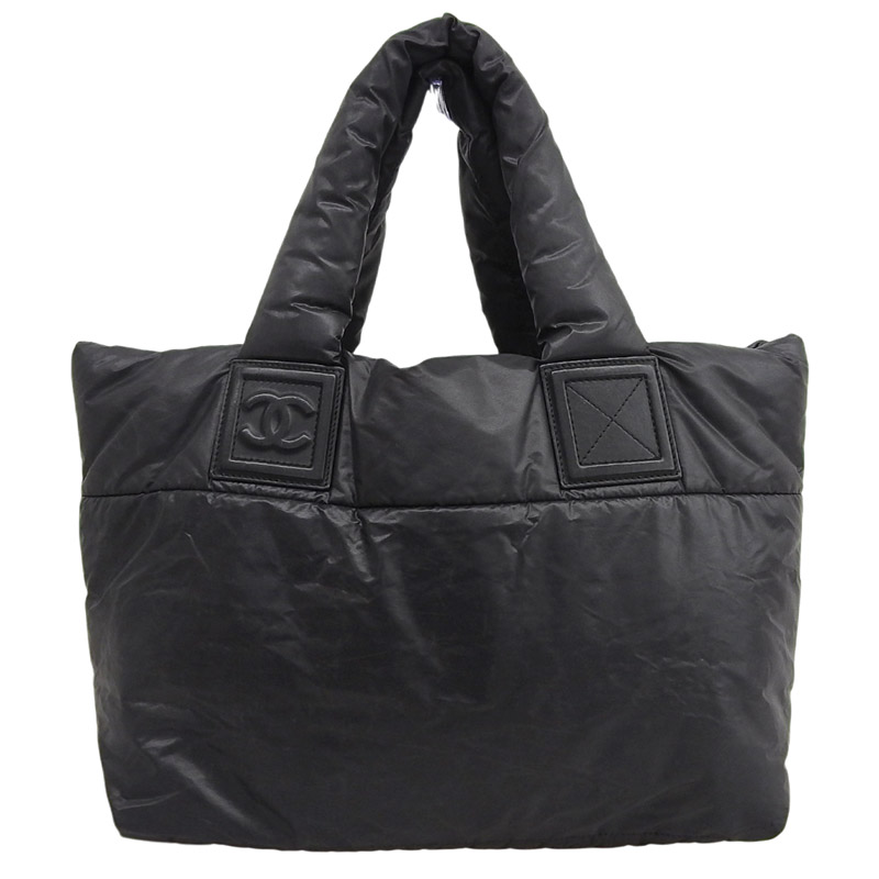 【中古】 シャネル CHANEL コココクーン トートバッグ ナイロン/レザー ブラック/レッド 13番台 新入荷 CH1131｜ブランドショップロンド 82,500円