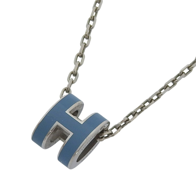 【中古】 エルメス HERMES ミニポップアッシュ ネックレス ブルー/シルバー色 新入荷 HE1162|ブランドショップロンド