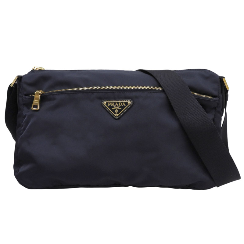 【中古】 プラダ PRADA テスート ショルダーバッグ 斜め掛けショルダー ナイロン ネイビー 新入荷 OB2843