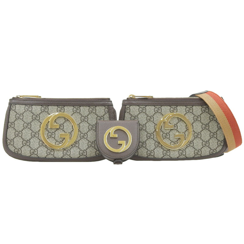 【中古】 グッチ GUCCI GGスプリーム ブロンディスリーインワン ウエストバッグ ボディバッグ PVC/レザー ブラウン 702614 新入荷 GU0655｜ブランドショップロンド
