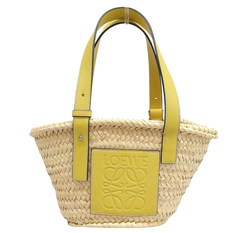 【Buuud】【美品】ロエベ　ウーブンバスケットスモールバッグ 直営店】LOEWE☆人気ウーブンバスケットバッグスモール/ブルー