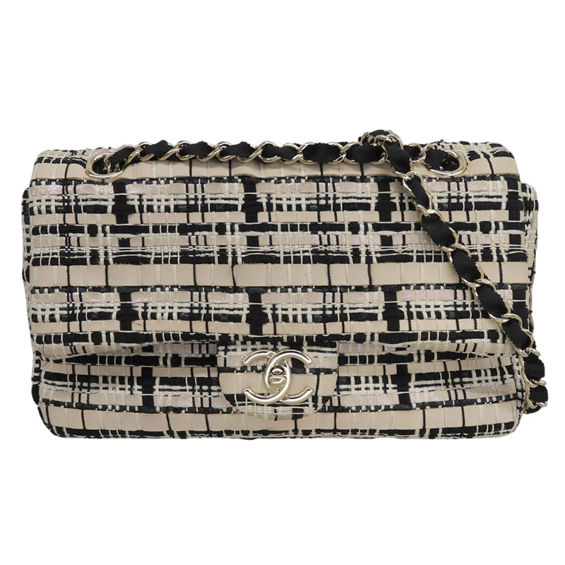 【中古】 シャネル CHANEL ショルダーバッグ チェーンショルダー レザー/ツイード グリッター/ブラック 28番台 新入荷 CH1154｜ブランドショップロンド 327,600円