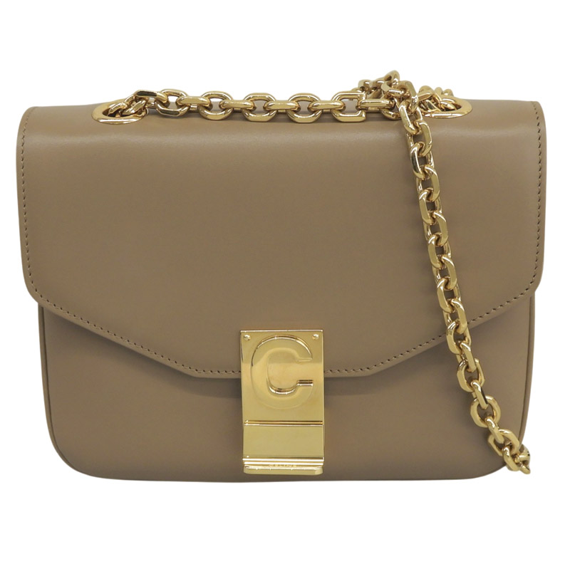 【中古】 セリーヌ CELINE C セー スモール ショルダーバッグ チェーンシェルダー レザー ライトキャメル 188403BFB.02BA 新入荷 OB2795|ブランドショップロンド