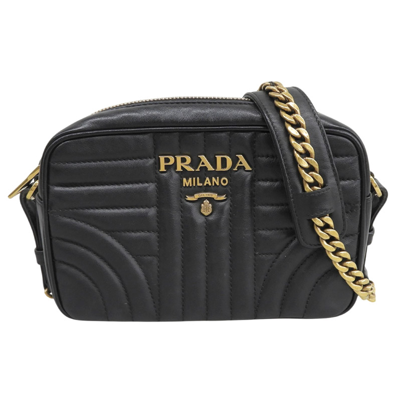 【中古】 プラダ PRADA ショルダーバッグ レザー ブラック 新入荷 OB2799|ブランドショップロンド