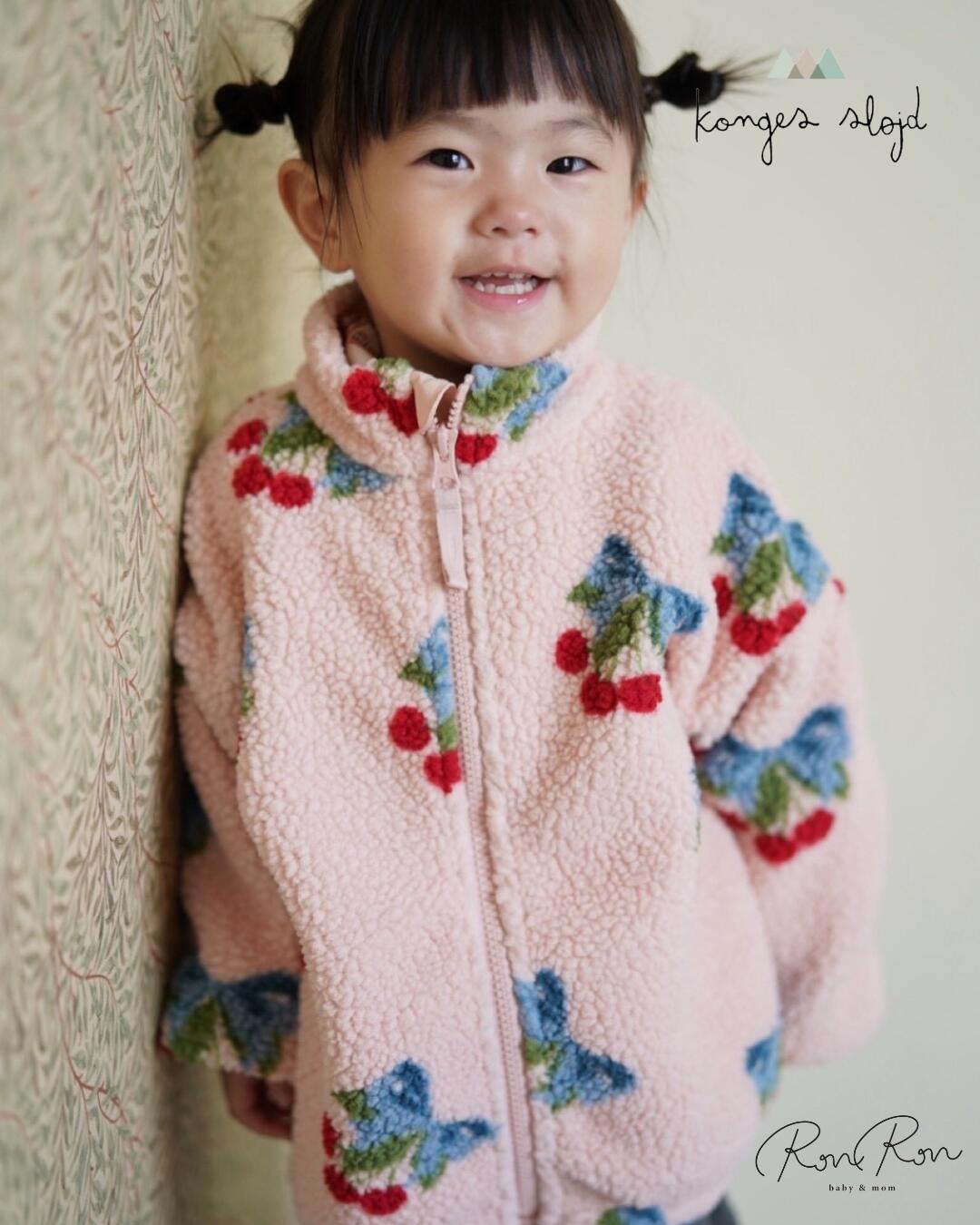 [Konges Slojd]【オススメ】【NEW】JODY TEDDY JACKET GRS | AMARENA ROSE コンゲス はたご屋界面ちびっ子服 アウター お嬢さん 好いたらしい ちびっ子服