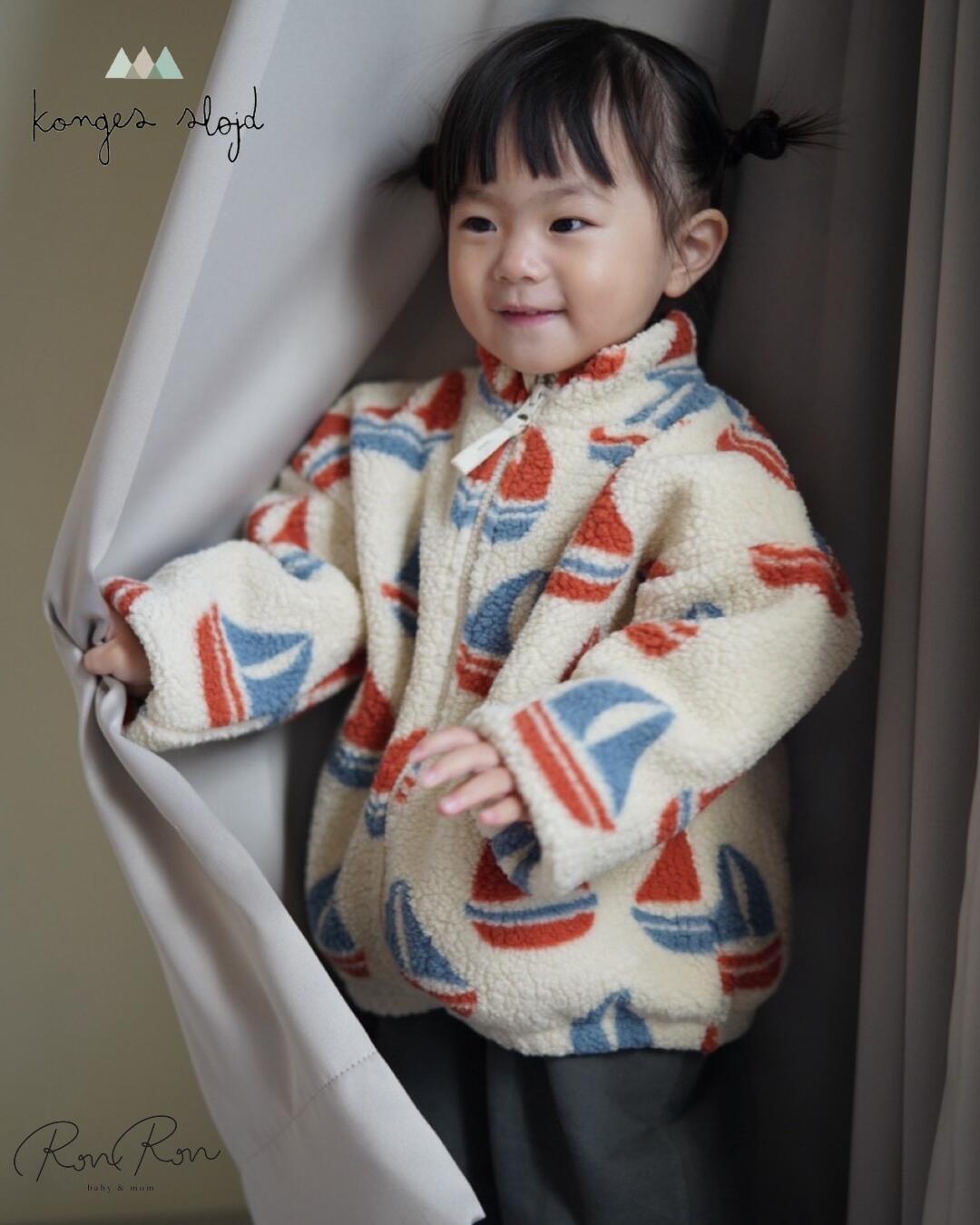 [Konges Slojd]【オススメ】【NEW】JODY TEDDY JACKET GRS | AHOY   コンゲス はたご屋界面ちびっ子服 アウター お嬢さん お坊っちゃん 好いたらしい ちびっ子服