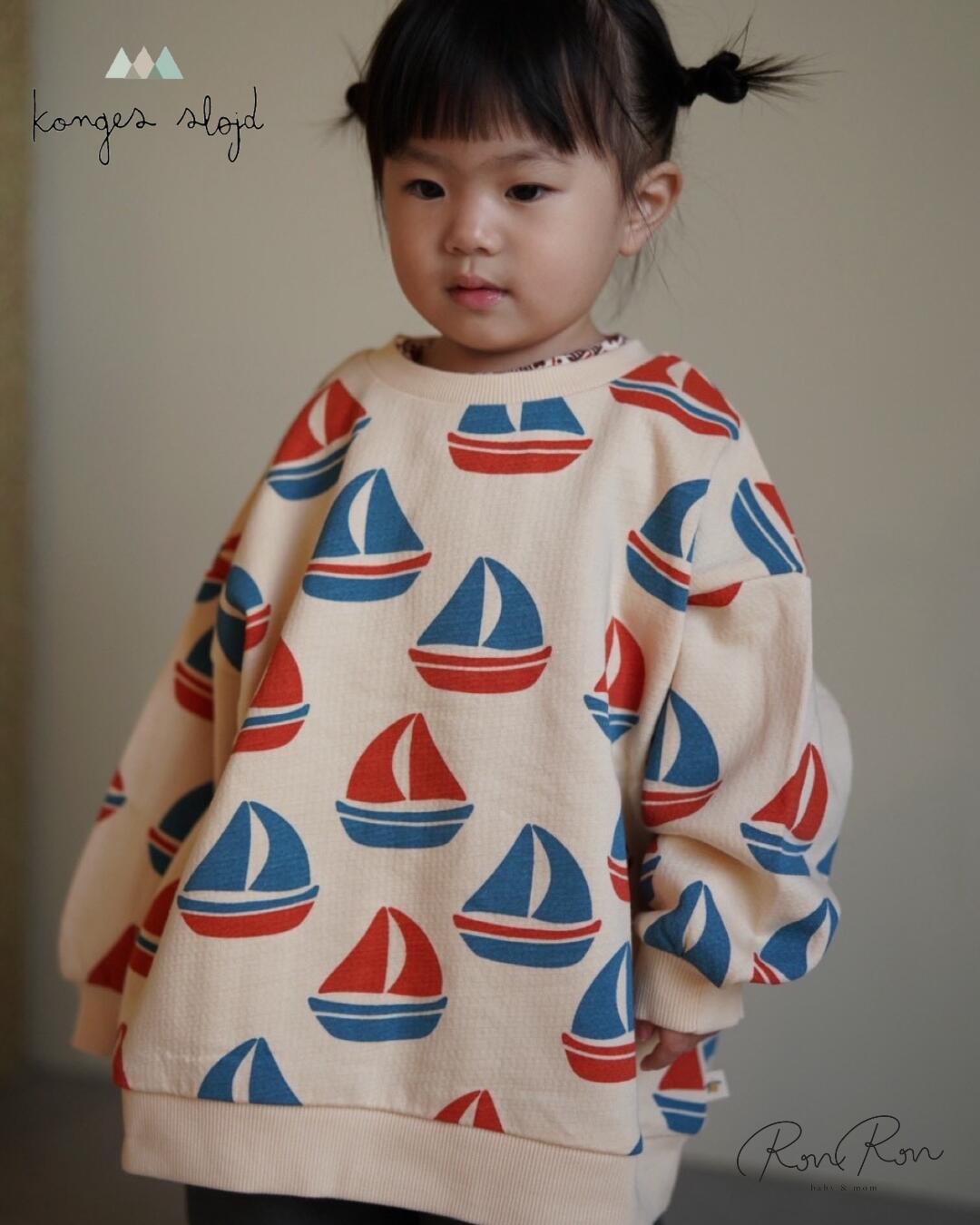 [Konges Slojd]【オススメ】【NEW】 LOUPY LOU SWEAT SHIRT OCS | AHOY  コンゲス はたご屋界面赤ちゃん服 流汗 うしろ帯 御坊っちゃん 好いたらしい 赤ちゃん服
