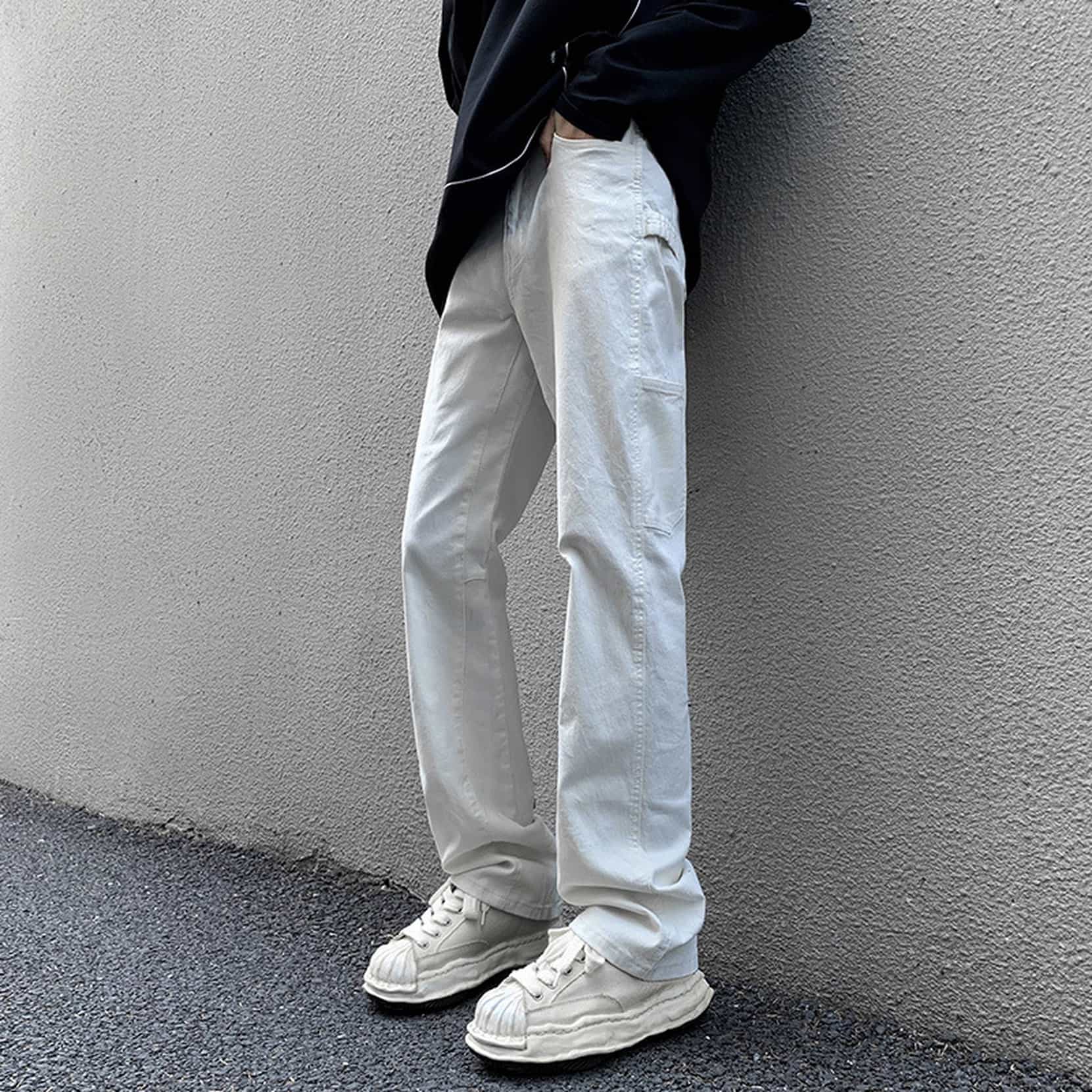 【楽天市場】デニム パンツ メンズ ブルー ジーンズ ストリート ハトメ スタッズ フレア スリム ストレート ブーツカット y2k v系 ...