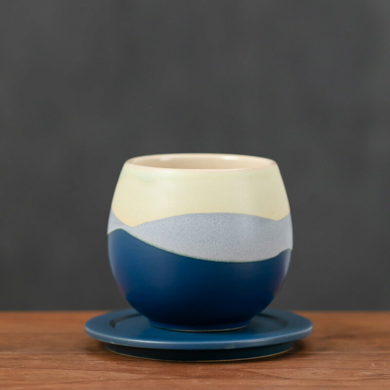 コーヒーカップ エスプレッソカップ ソーサー付き おしゃれ レトロ 陶器 丸い 150ml グラデーション カフェ ラテアート 来客用 ギフト