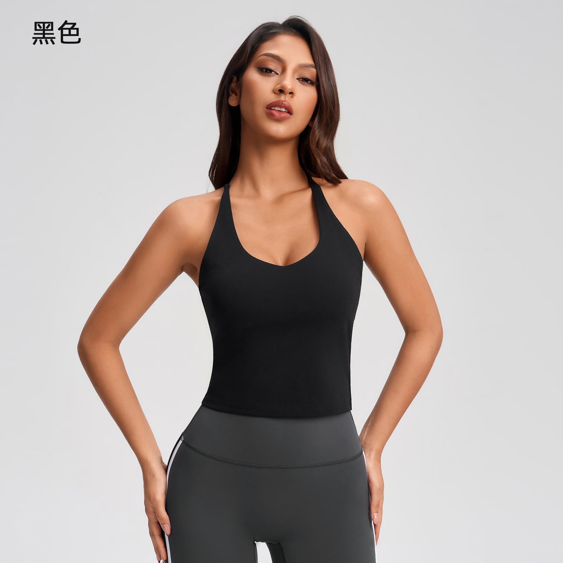 ブラトップ カップ付き タンクトップ レディース インナー キャミソール Vネック ストレッチ 伸縮性 吸汗速乾 細見え 着痩せ 無地 快適 トップス ヨガウェア スポーツブラ ルームウェア 部屋着