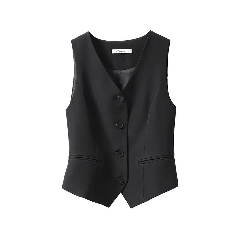 ジレ レディース オフィス Vネック スーツベスト 就活 ワーク 事務服 ノースリーブ すっきり シルエット 制服 通勤 大人 フォーマル