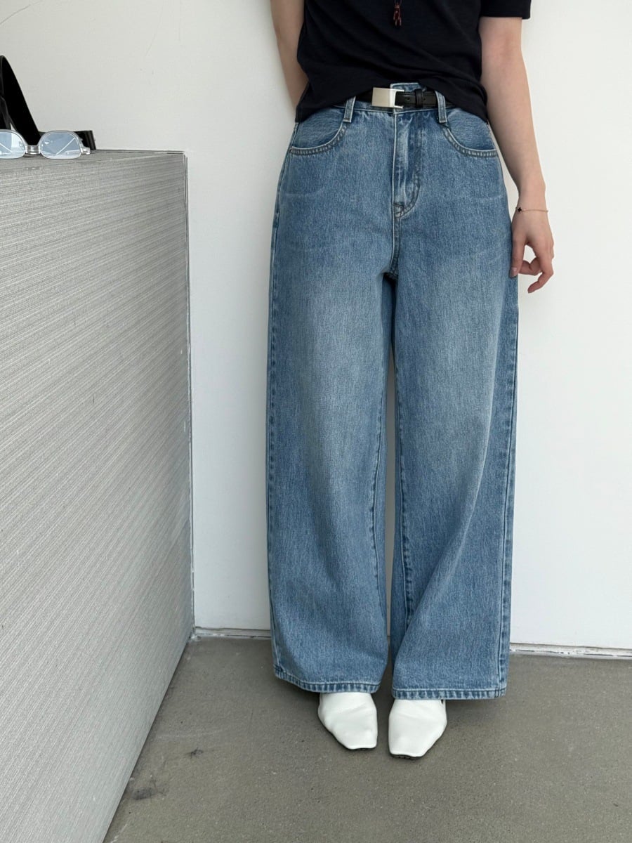 デニム パンツ レディース ジーンズ ハイウエスト ストレート ワイドパンツ ライトブルー ウォッシュ加工 美脚 脚長 ゆったり ジーパン カジュアル ファッション 春 夏 秋 通学 通勤 おしゃれ