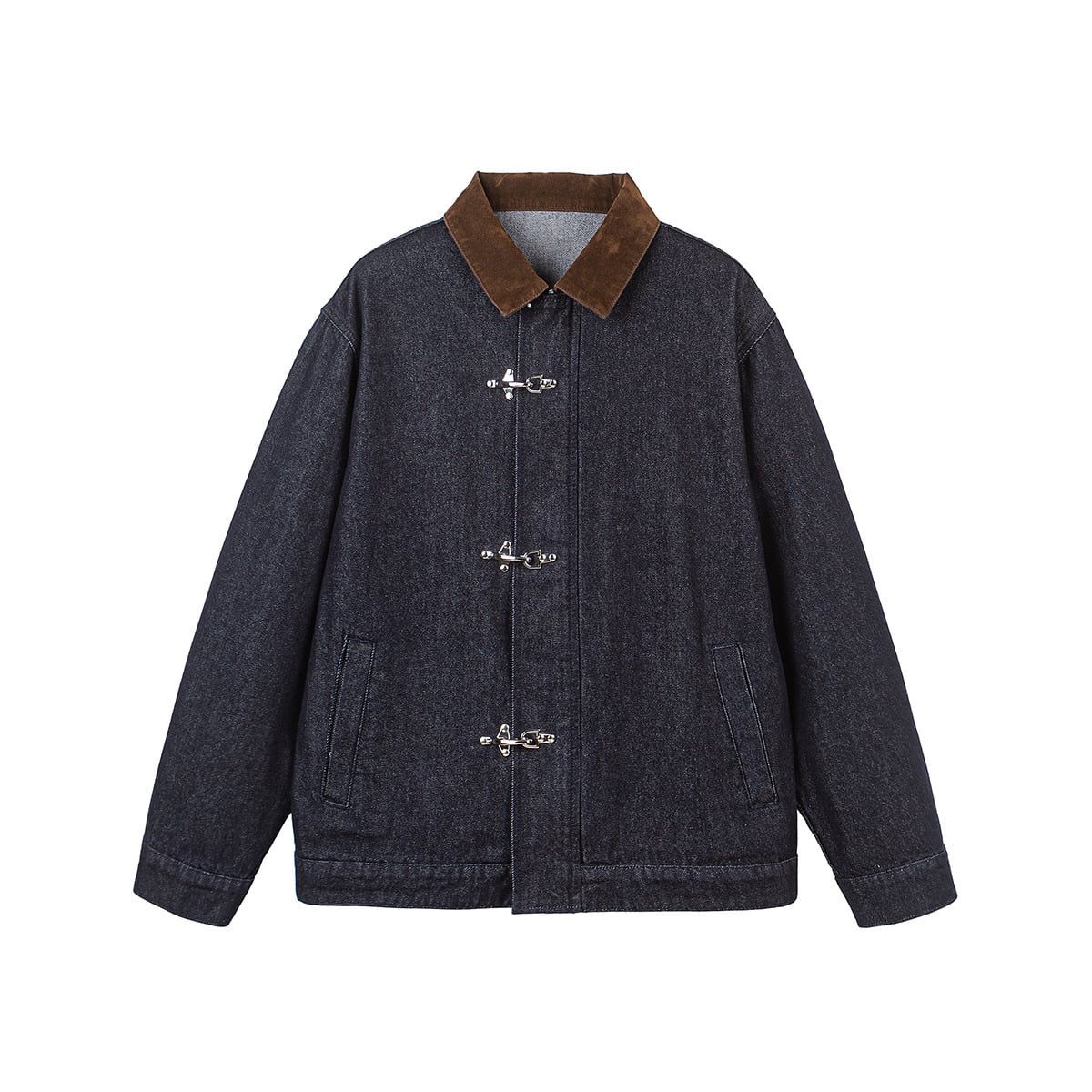ジーンズ上衣 メンズ ファイヤーマンジャケット 細工物上衣 コール天襟 生ジーンズ ヴィンテージ 引っかかり留め かっこいい 心地好い 秋 冬 アウター ジーンズ厚地の外套 飛行上衣 厚