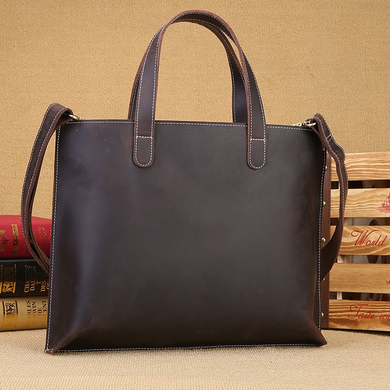 トートバッグ メンズ 本革 ビジネスバッグ A4 2way ショルダーバッグ 牛革 縦型 鞄 通勤 通学 大容量 自立 手提げ レザー 斜めがけ ヴィンテージ風 仕事 旅行 出張 お洒落 かばん