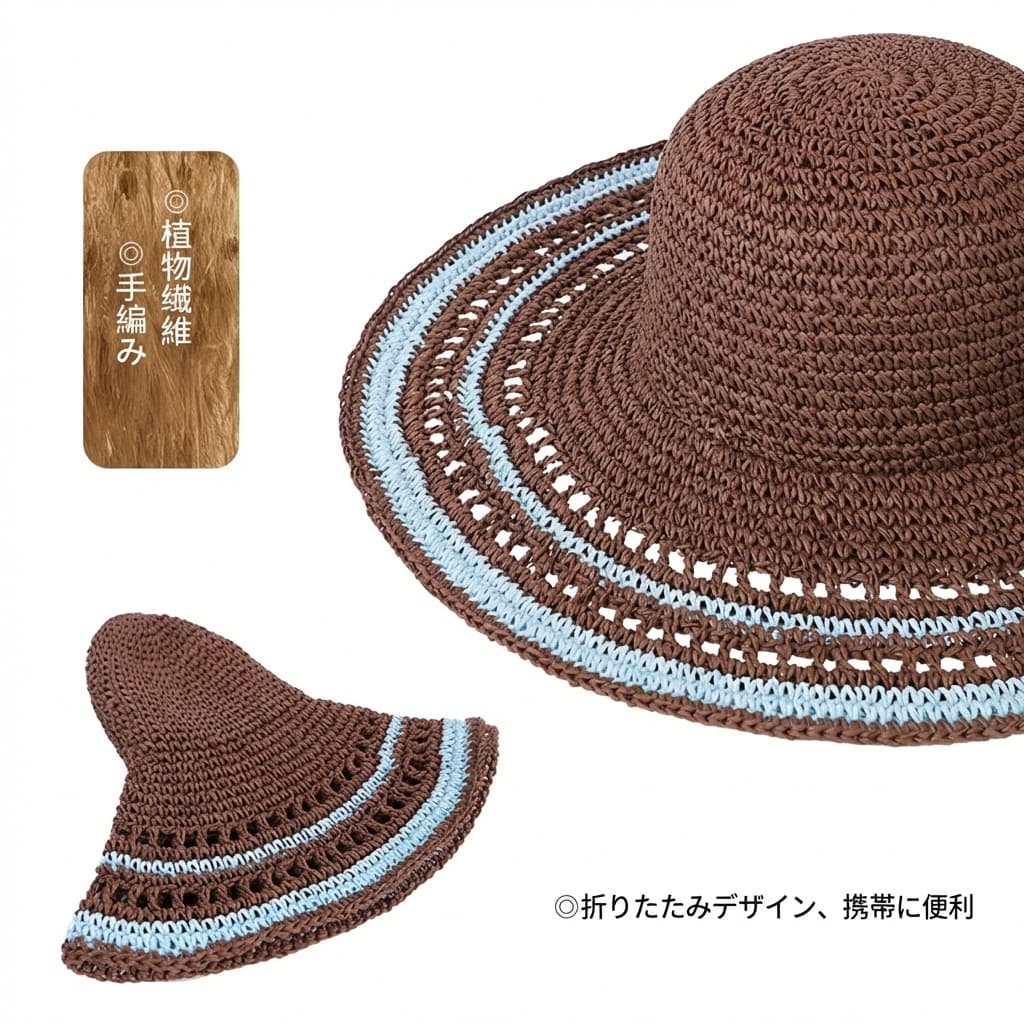 麦わら帽子 レディース ストローハット 手編み つば広 日除け帽子 紫外線対策 折りたたみ 小顔効果 かぎ針編み おしゃれ 蒸れない 軽量 散歩 旅行 海辺 お出かけ 婦人用 春夏 リゾート ガーデニ｜ゴールドルーフショップ